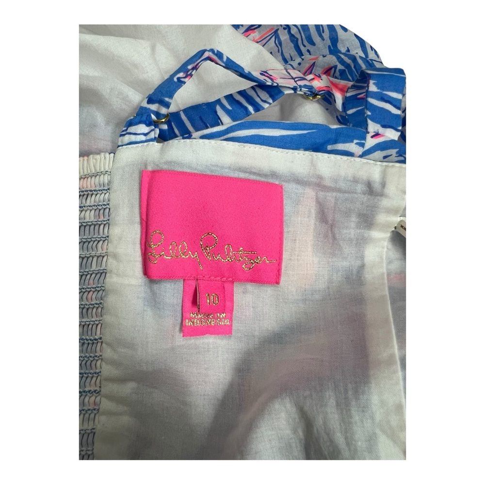Lilly Pulitzer Sail Boat Vibrant Blue and Pink Maxi Dress Size 10 - Picture 5 of 13